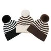 2025 Autumn and Winter Wool Hat Striped Jacquard Retro Knitted Hat Piled and Thickened Imitation Mink Winter Hat Children