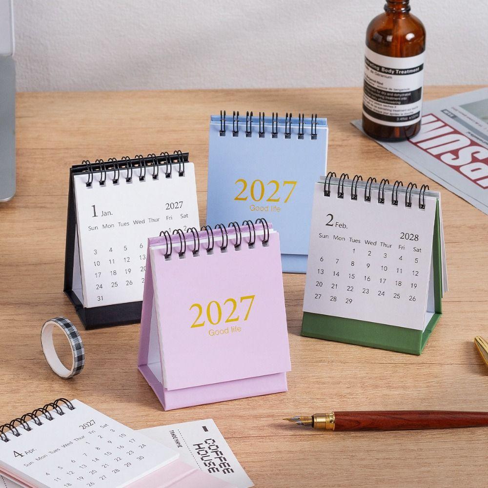 English Calendar Monthly Calendar with Sticker Desktop Calendar Premium Desk Flip Calendar Home