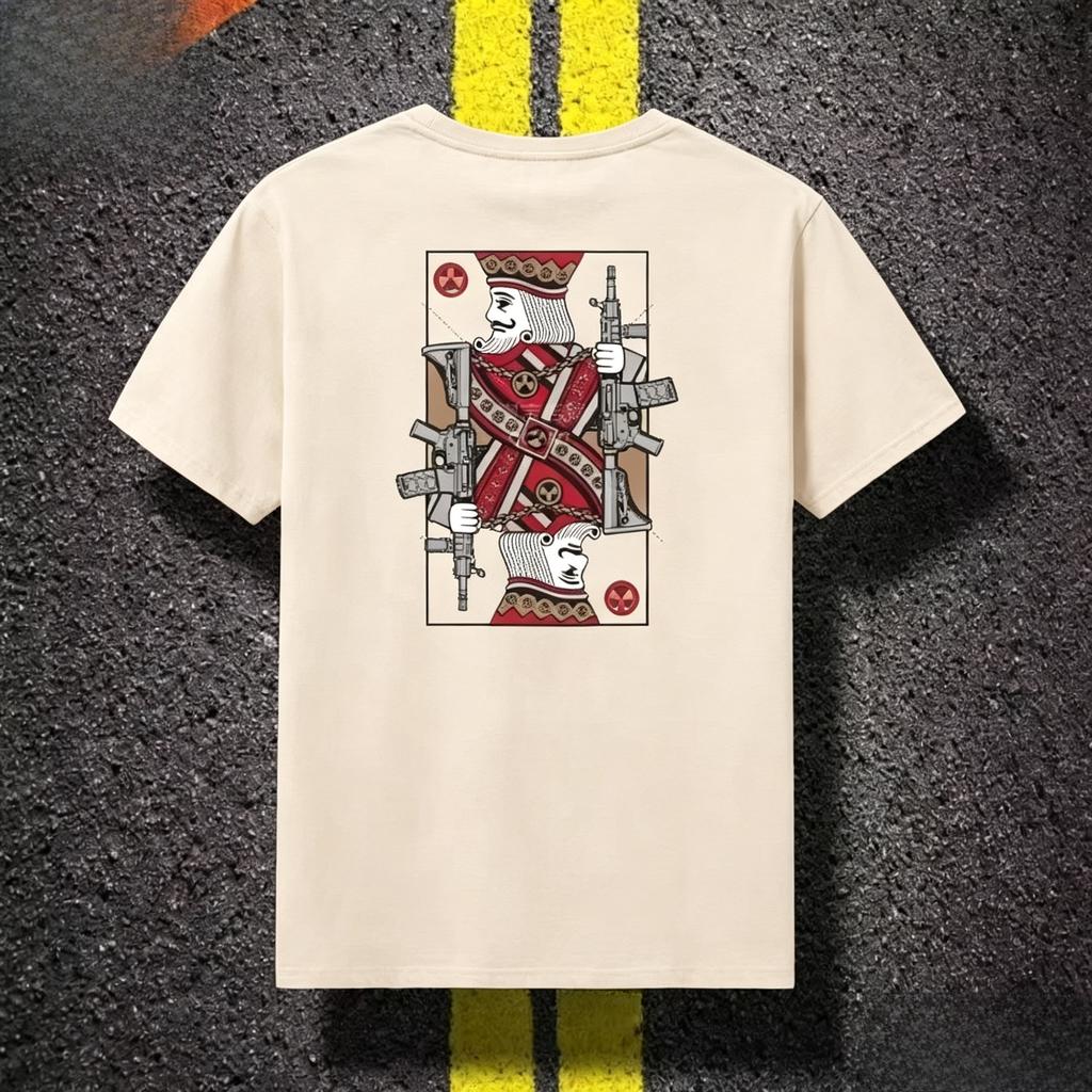 Fashion New Tactical King Tshirt Mens Combat Short Sleeves Moisture Wicking Military Training Top Print Cotton Tops Unisex