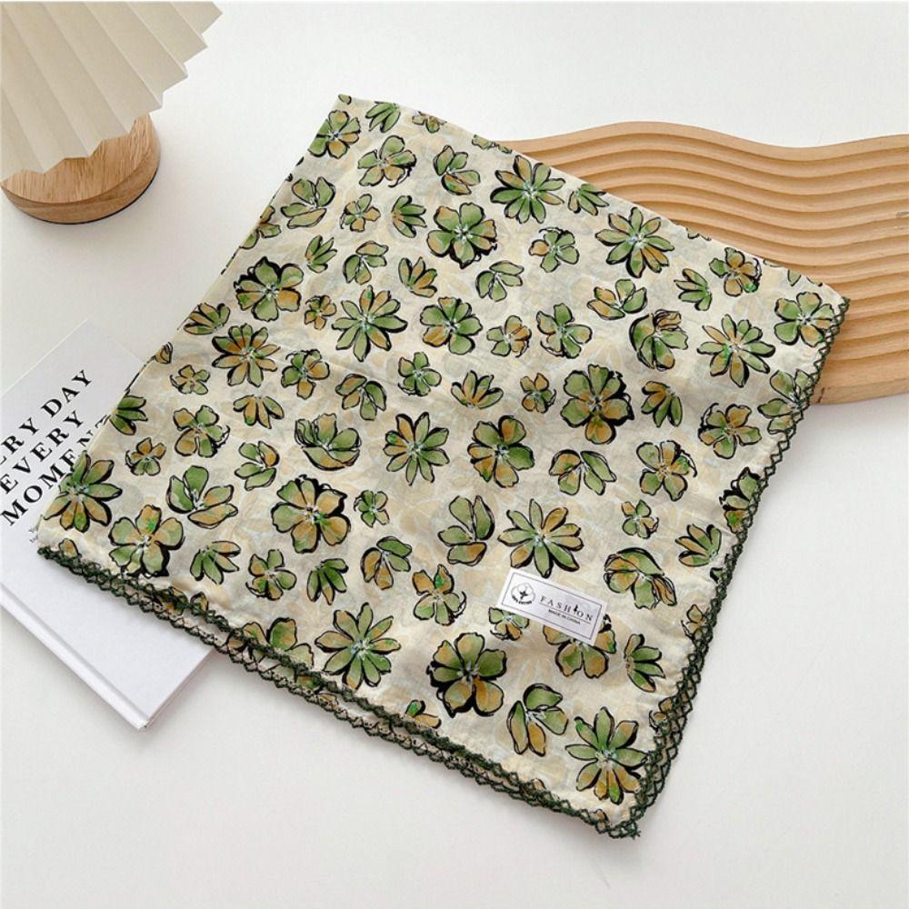 Scarf Hair Band Small Square Scarf Flower Square Handkerchief Clothing Accessories