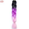 Ombre Braiding Hair Extensions 24inch 115g Synthetic Jumbo Braids Hair Fiber Pink Purple Blue Green