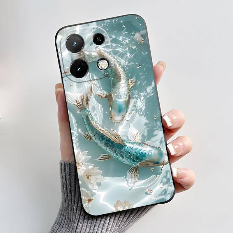 Shockproof Phone Case For Umidigi G9C Soft Silicone Black Casing Aesthetic Romantic Beach Moonlight Pattern Candy Shell