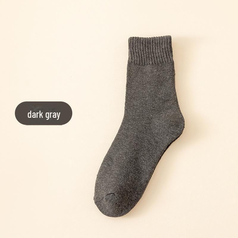 Men's and Women's Thick Terry Mid-Tube Socks for Autumn and Winter - Plus Velvet Warm Heating Socks