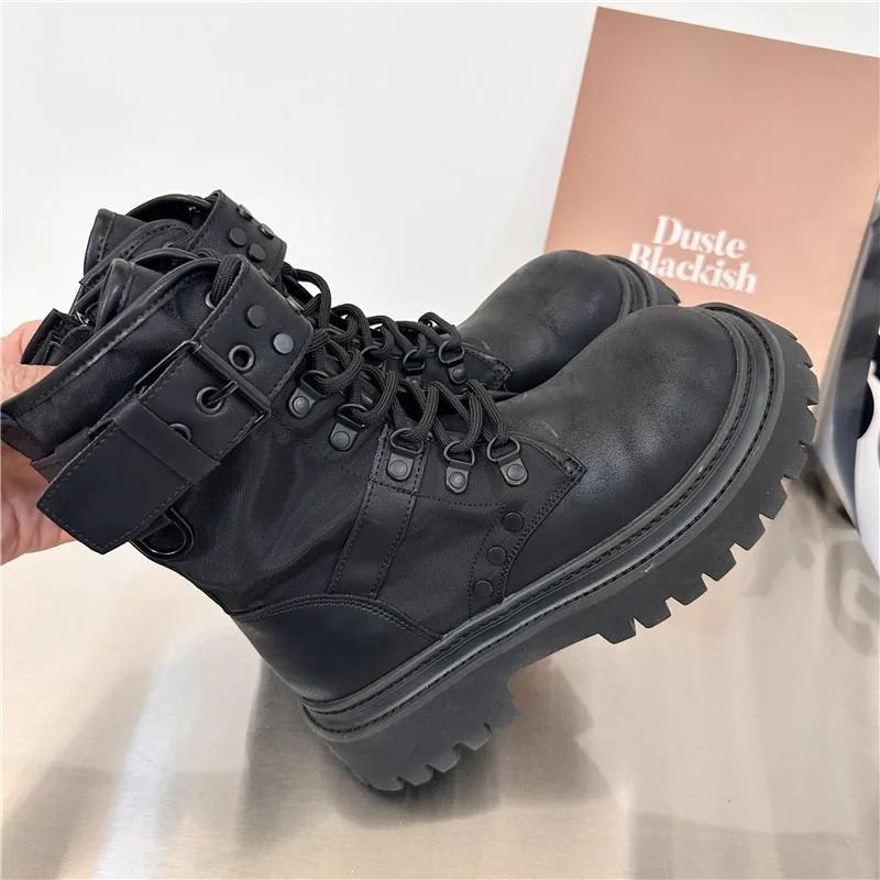 Новые зимние женские короткие ботинки на толстой подошве, модные женские элегантные ботильоны на шнуровке, удобные для отдыха на природе, Zapatos