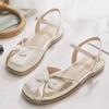 Women's Sandals 2024 New Fashion Baotou Open Toe Design Flat Sandals Summer Casual Elegant Dress Party Shoes Zapatos Large Size