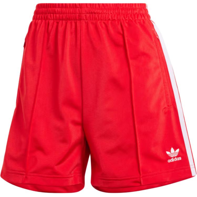 adidas Повседневные шорты с логотипом и вышивкой в полоску, женские брюки, малиновый IY7207