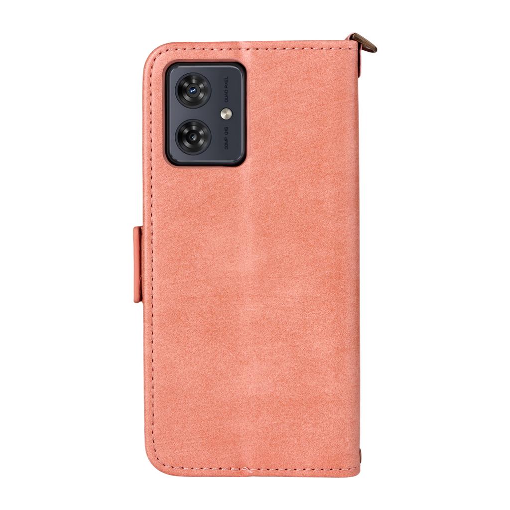 For Motorola Moto G64 5G/G54 5G Leather Case Magnetic Closure Wallet Stand Phone Cover with Crossbody Strap