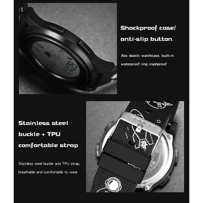 SANDA Новые электронные часы Spaceman, спортивные часы, модные тенденции, мужские и женские студенческие электронные часы, водонепроницаемые часы