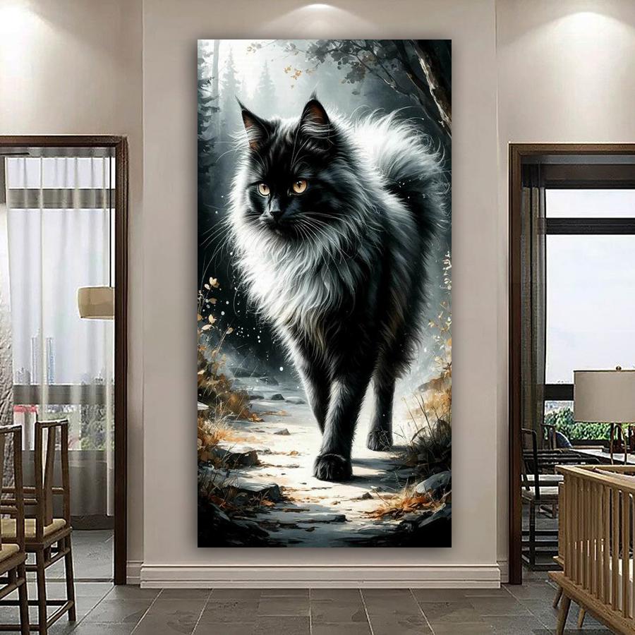 Diamond Mosaic Black Cat Large Size Diy Diamond Painting Full Square Round Drill Animals Jewelry Cross Stitch Kits Wall Decor