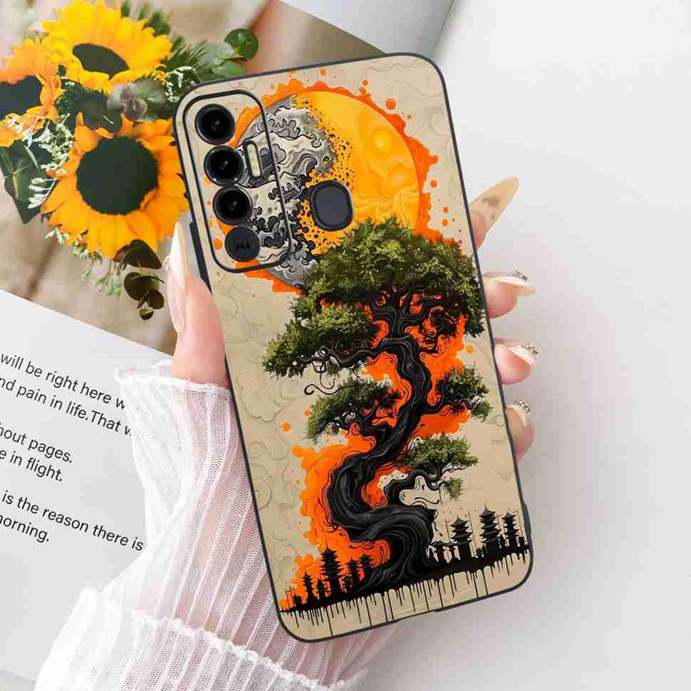 Simple Design Cartoon For Tecno Spark 7P KF7j Case Silicone TPU Black Cover For Tecno Spark7P 7p 6.8" Bumper Phone Cases Fundas