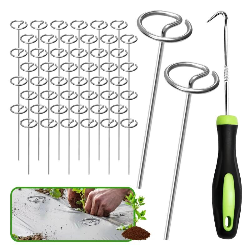 Top Quality round Gardening Thimble round Top Stake for Lawn Cloth Weed Barrier Camping Tent Fixing Spike