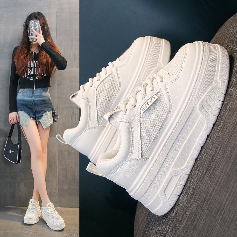 New Fashion Women's Casual Vulcanized Shoes New Trend Versatile Thick-soled Shoes Women's Breathable Tennis Shoes Zapatos