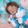 20 Inch Handmade Rooted Fiber Hair Full Silicone Reborn Baby Boy Closed Eyes Sleeping Toddler Toys Kids Birthday Christmas Gift