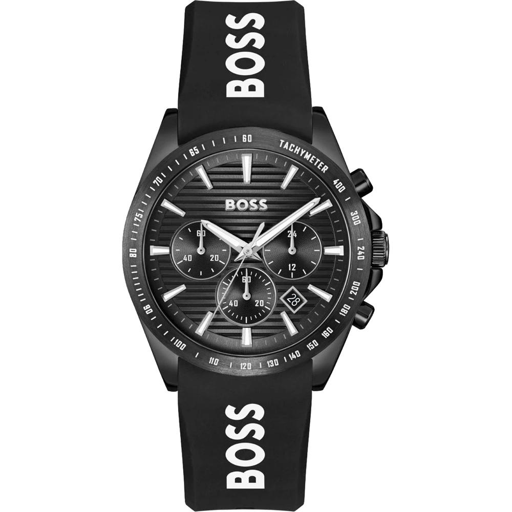 BOSS Мужские кварцевые часы Strike Chrono Черный силикон 1514289