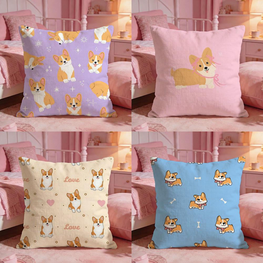 Adorable CCute CorgiS Cushion Cover Premium Comfort Reversible Pillow Cove Two in One Design for Any Room Car Interior