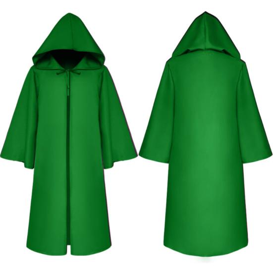 Взрослый Детский Однотонный Плащ Ведьмы Вампира с Капюшоном Хэллоуин Маскарадный Плащ