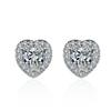 Heart-Shaped Zircon Earrings: Sparkling AAA Micro Inlaid Love Design