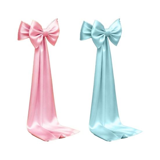 6 Pcs Pink Chair Sash Satin Chair Bows Decorative Chair Ribbons Ties