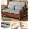 Chinese-Style Multi-functional Sofa Bed: Double-Fold Oil Wax Leather, Retractable for Living Room
