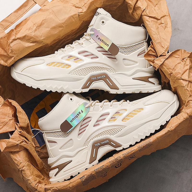 High-top new autumn thick-soled inner height increase casual running sports basketball dad trendy shoes