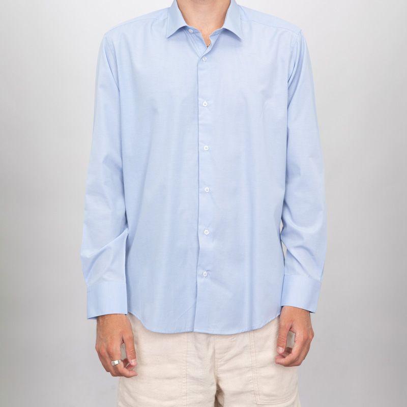 Men's Textured Cotton Light Blue Shirt BILL TORNADE