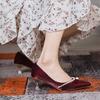 Fashion Elegant Niche Design Women's High Heels Daily Wear Bridesmaid Wedding Shoes Thin Heel Small Heel Cat