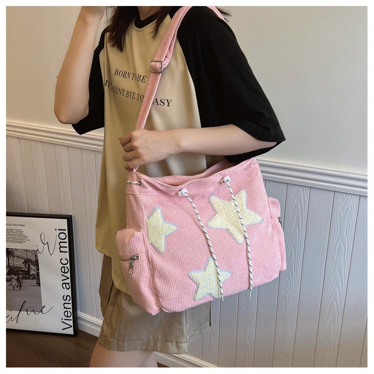 Сумка через плечо из вельвета цвета стыка, женская сумка, трендовая простая модная холщовая сумка большой емкости