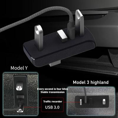 Для Tesla Model 3 Y USB-хаб-докинг-станция 4-в-1 для перчаточного ящика, удлинитель, быстрая зарядка, передача данных, улучшение, автомобильные аксессуары