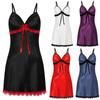1Pc Nightdress Robe Sleepwear Ladies Pajamas Nightie Strappy Lace Polypropylene Satin Silk