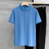 Turn-down Collar Business Casual Fashion T-Shirts Pullovers Temperament Simplicity Solid Button Short Sleeve Men's Clothing 2023