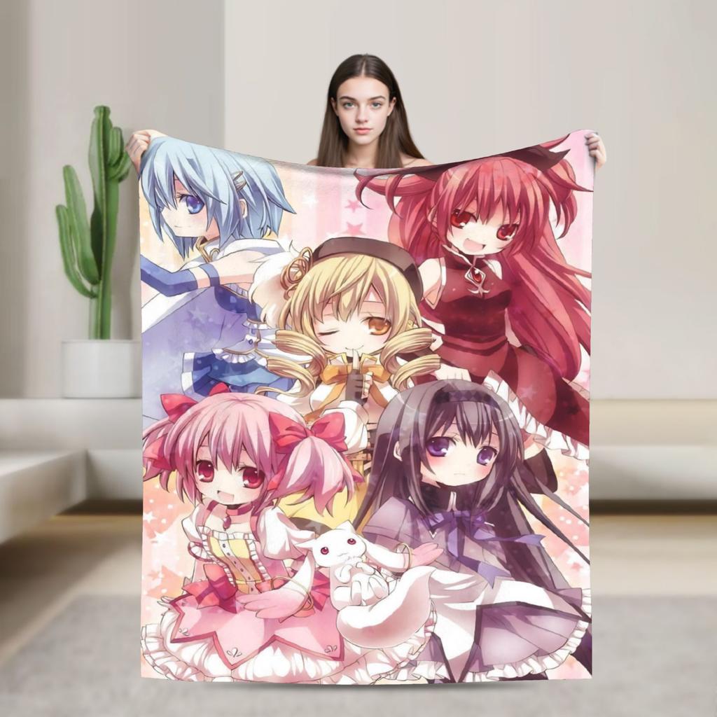 Puella Magi Madoka Magica Пледы Милая Девочка Мадока Канаме Шерстяные Новинка Теплые Пледы для Покрывала Зима