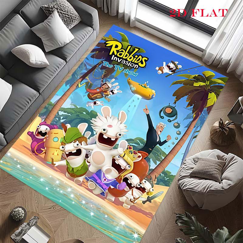 Ковер-подушка Rabbids Invasion Glow для гостиной, спальни, дома, украшение дивана, нескользящий коврик для игр детей