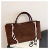 Retro Suede Leather Korean Edition Large Capacity Versatile Commuter Basket Bag for Women