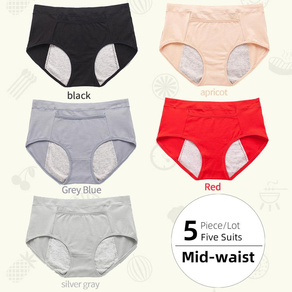 Mid Waist Pocket Physiological Panties Widened Side Leakage Prevention Women Panty Three Layers of Anti-leakage Lady Underwear Briefs