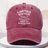 UnisexS Vintage  Limited Edition Baseball  Soft Breathable Adjustable Snapback Hat with Limited Edition  Text Vintage