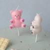 3D Белый и Розовый Плюшевый Мишка Свечи на День Рождения Топпер для Торта Разнообразные Свечи Свеча-Мишка Украшения для Торта Свечи для Торта Декоративные