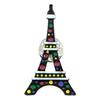 [Q1622] - Designer Pin Brooch 'Lilipoupettes' (Eiffel Tower) Black Multicolored - 40x22 Mm