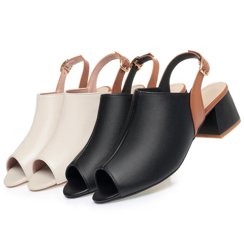 Женские сандалии летние женские сандалии Fish Mouth из натуральной кожи формальные римские сандалии для женщин