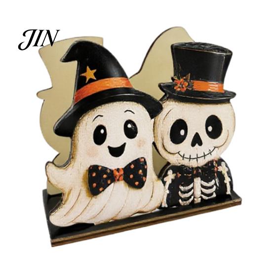 Holiday Party Supplies Halloween Wooden Napkin Holder, Cute Black Cat Mummy Pumpkin Festive Home Accents Desktop Organizer for Party, Spooky
