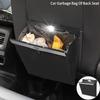 KWHVOIY умный светодиодный автомобильный мусорный бак на заднем сиденье, маленький тонкий автомобильный мешок для мусора, подвесной магнитный кожаный карман для хранения автомобиля