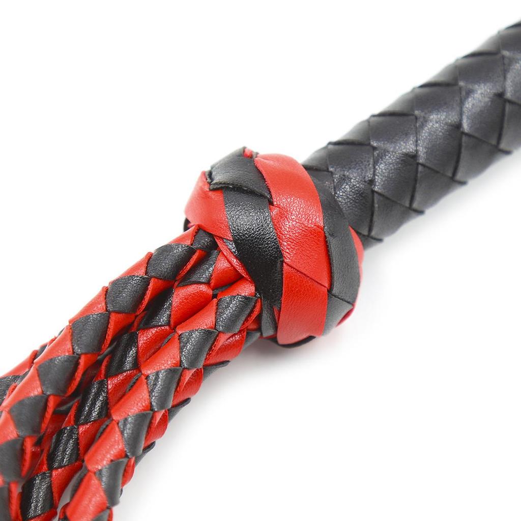 Adult Erotic 8-Strand Braided Leather Whip - Snake & Horse Whip Alternative Toy