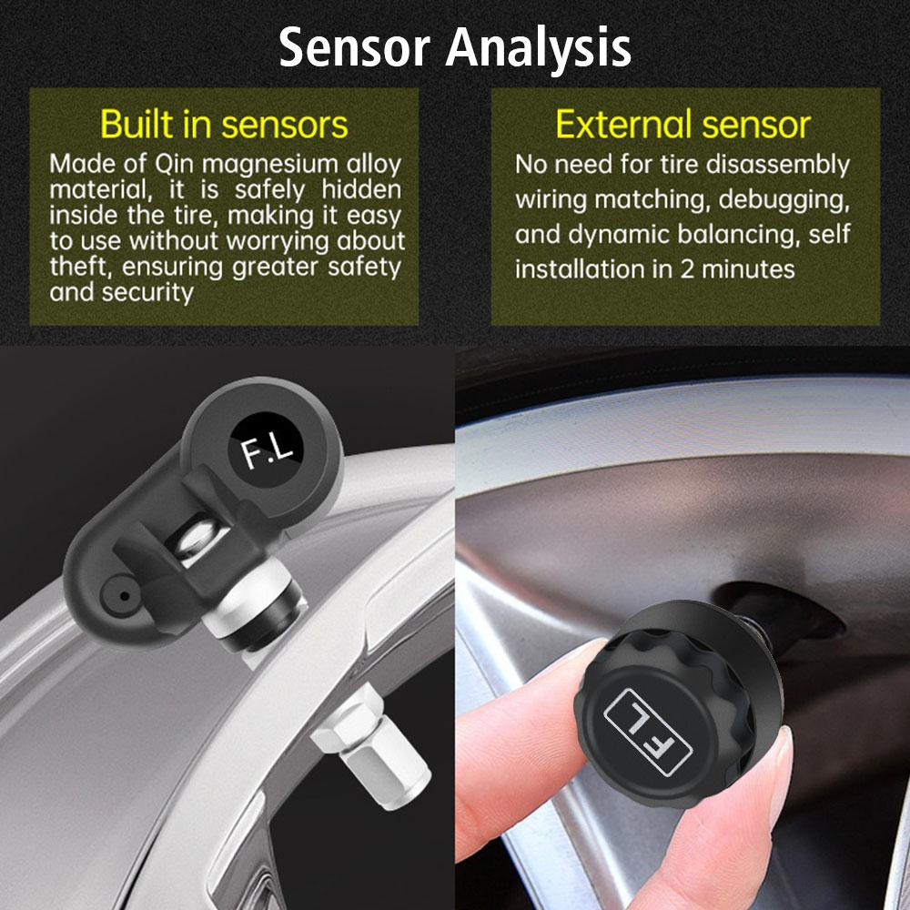 433,92 МГц Датчик USB / Солнечная TPMS Универсальная Автомобильная Охранная Сигнализация Система Контроля Давления в Шинах Автомобиля Отображение Температуры В Автомобиле