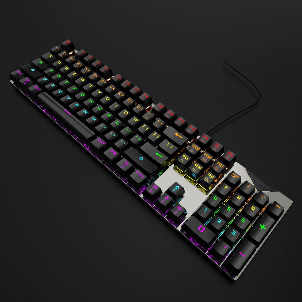 FVQ302 Проводная механическая игровая клавиатура - Светящаяся подсветка, Синие переключатели