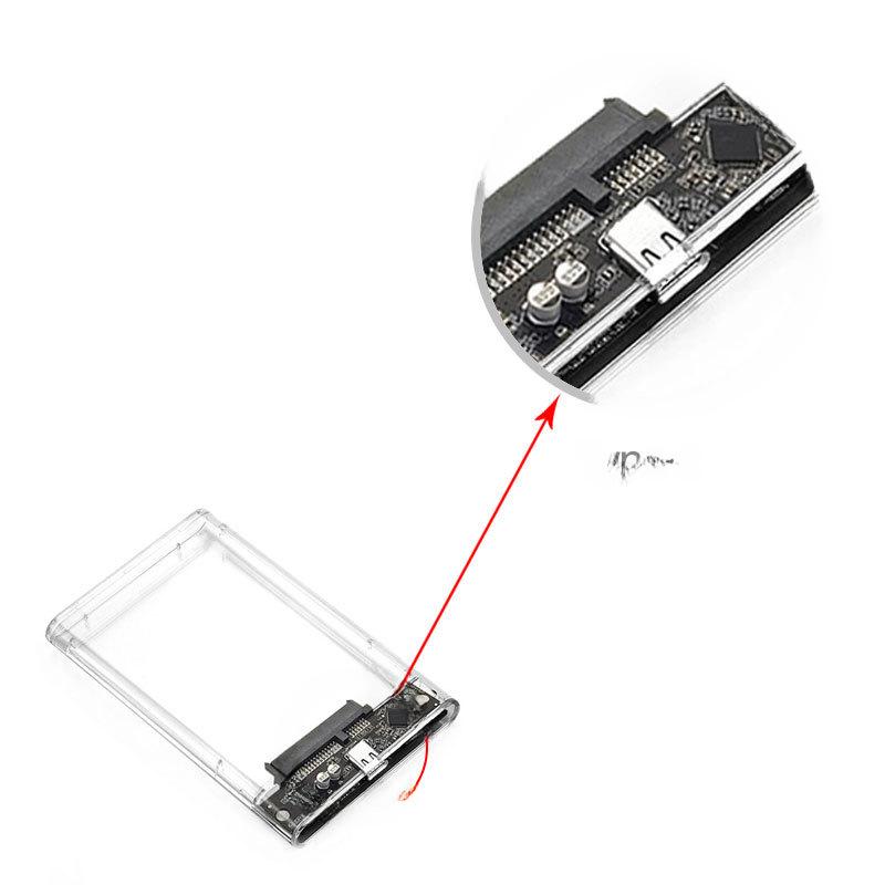 Прозрачный внешний корпус для SATA SSD USB 3.1 Type-C