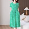 Plus Size Elegant Long Dresses for Women  Loose Short Sleeve Vintage Dress Female