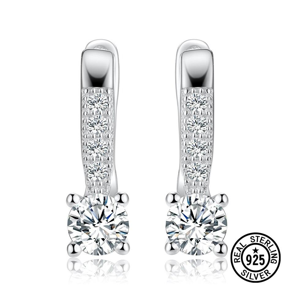 Серьги из стерлингового серебра 925 пробы для женщин, классические серьги-клипсы с цирконием, трендовые серьги на годовщину, нежные ювелирные украшения