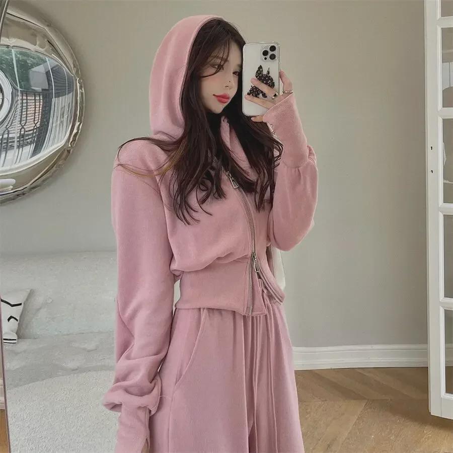 Women's 2025 Spring/Autumn Hooded Sweatshirt & Casual Trousers Two-Piece Set