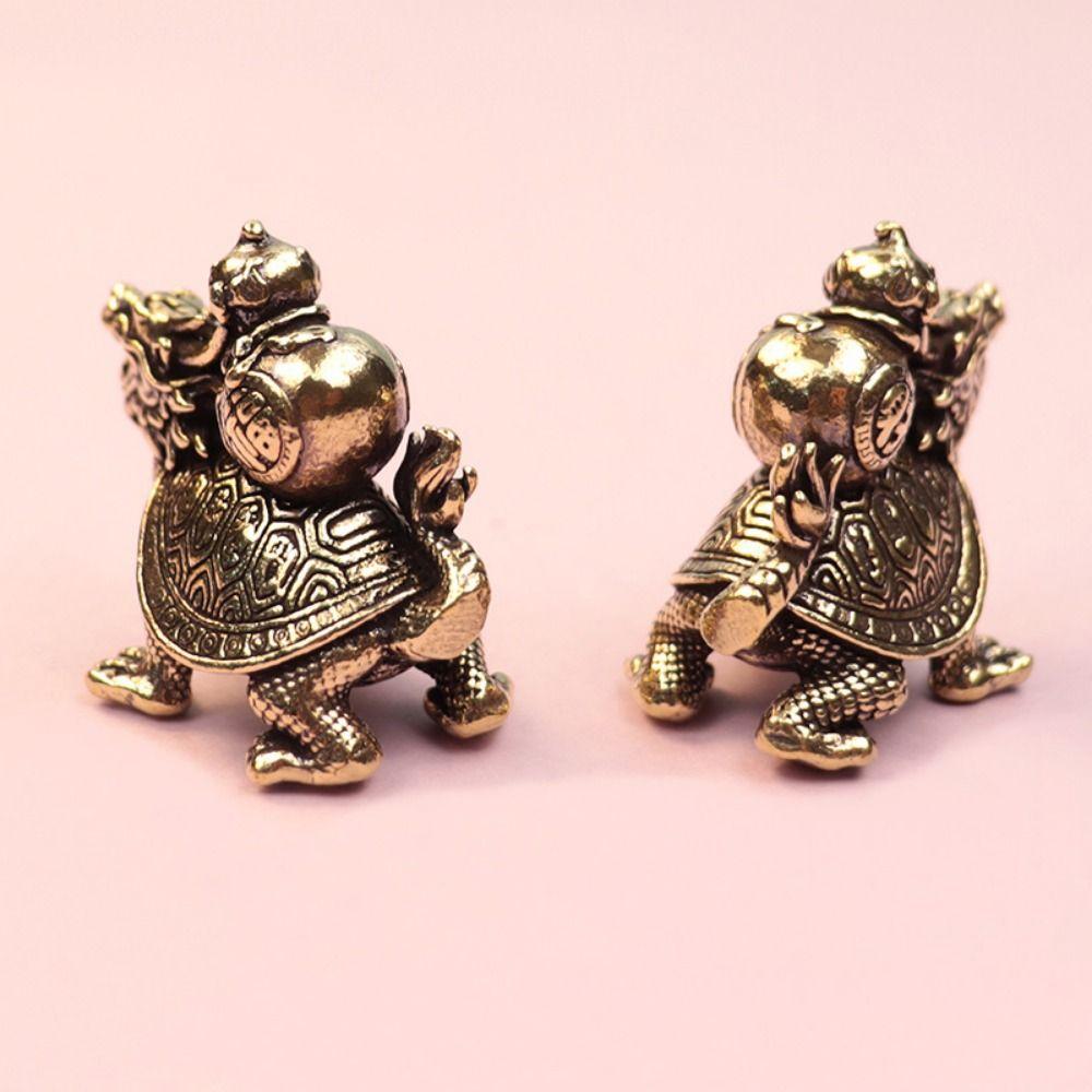 Медный орнамент ручной работы в виде животного, миниатюры медной черепахи-дракона, статуэтка черепахи-дракона, домашний декор