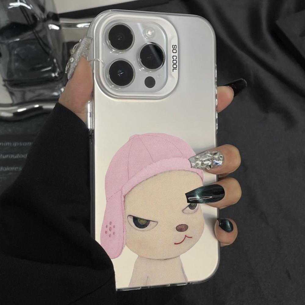 Y-Yoshitomo N-Nara Art Phone Case For iPhone 16,15,14,13,12,11,Pro,Max,Plus,Mini,XS Anti Fall Gray Silver Matte Hard Bumper
