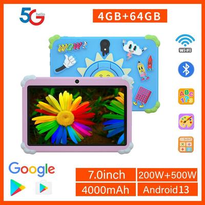 BDF 5G WiFi K1 Планшет 7 дюймов Детский планшетный ПК Android 13.0 Планшеты ПК 64 ГБ Приятный дизайн Обучение развлечения подарок дети